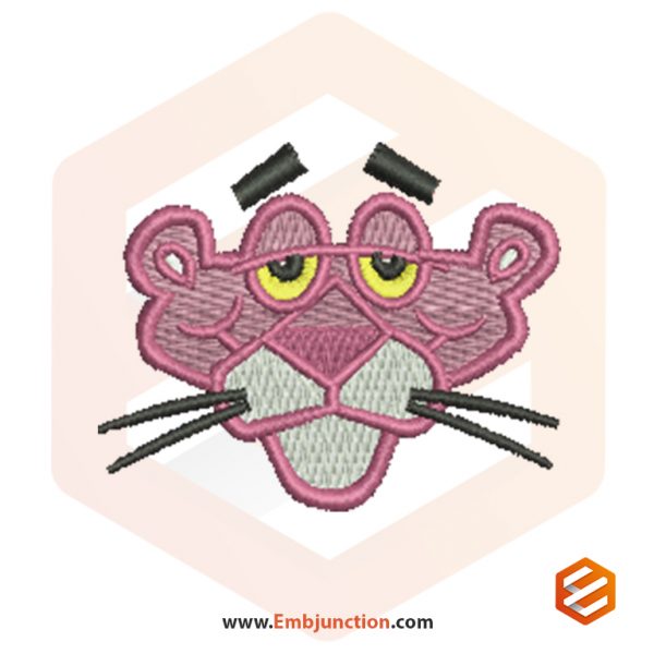 PINK PANTHER FACE EMBROIDERY DESIGN