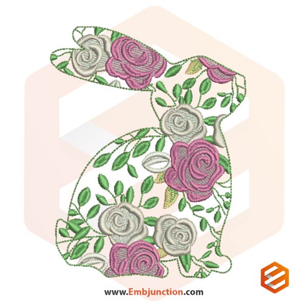 FLOWER BUNNY EMBROIDERY DESIGN